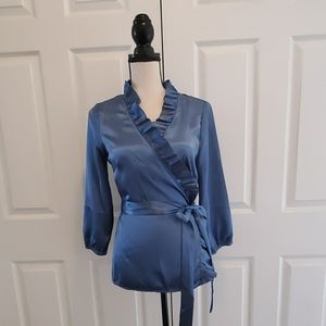Satin wrap blouse